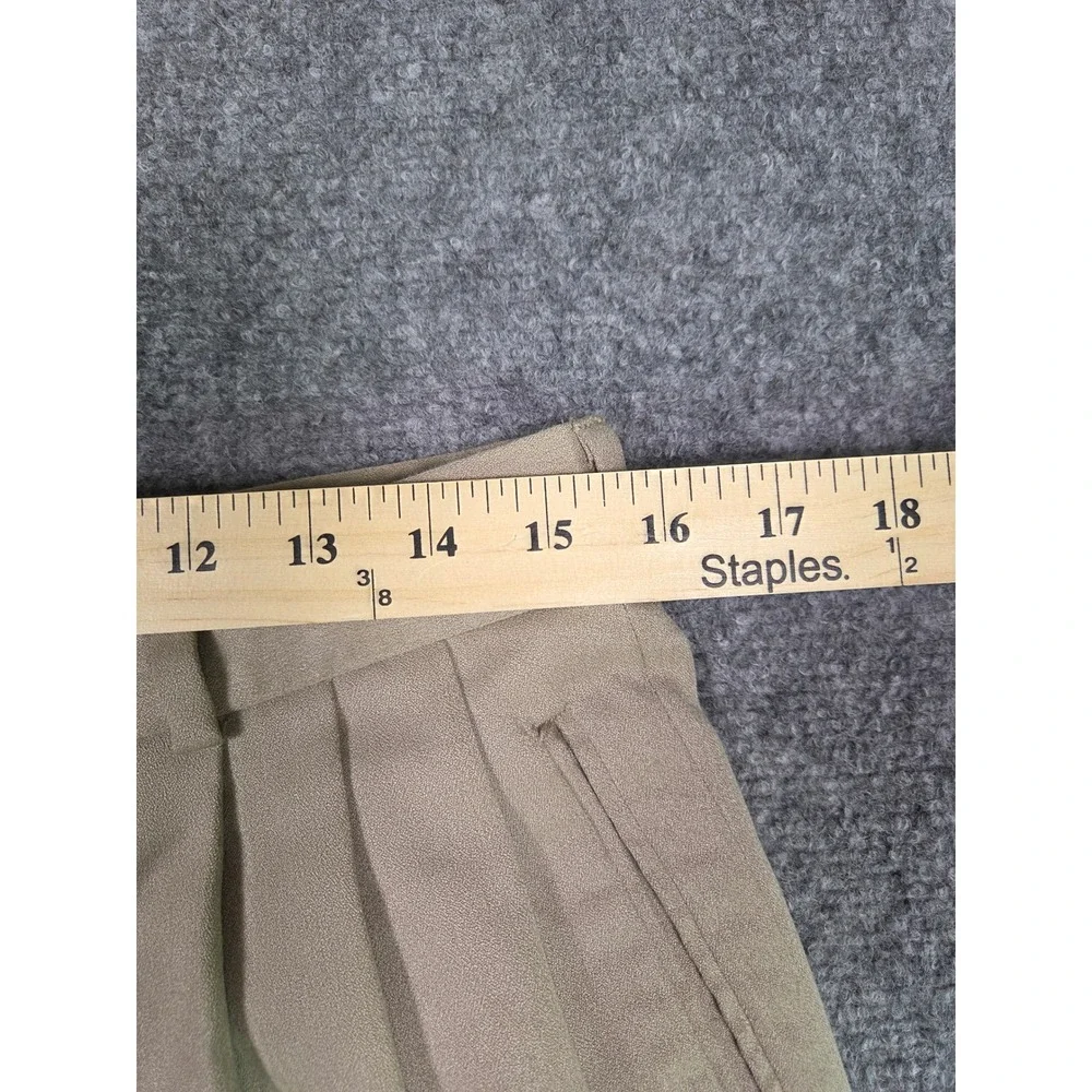 VIntage Slates Dress Pants Mens 32x27 Tan Pleated Cuffed Microfiber Levis USA